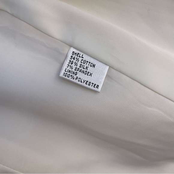 TALBOTS Women’s Cream Textured Italian Silk Cotton Fabric Blazer Jacket Size 10 - Picture 16 of 16